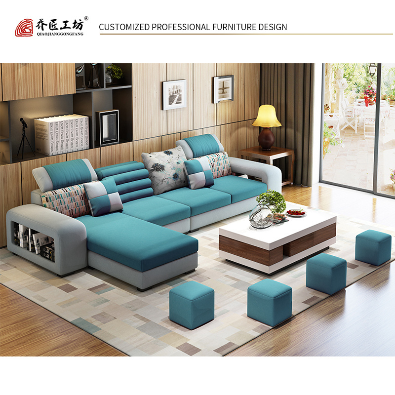 2019 New Design Sofa Cama L Shape Sofa Set Modern Couch Living Room Sofa With Ottoman