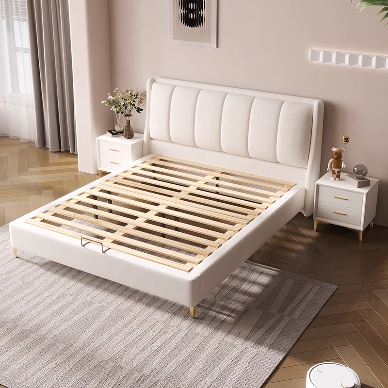 bedroom furniture sets king queen size storage bed with Upholstered Headboard full size white high gloss bedroom set