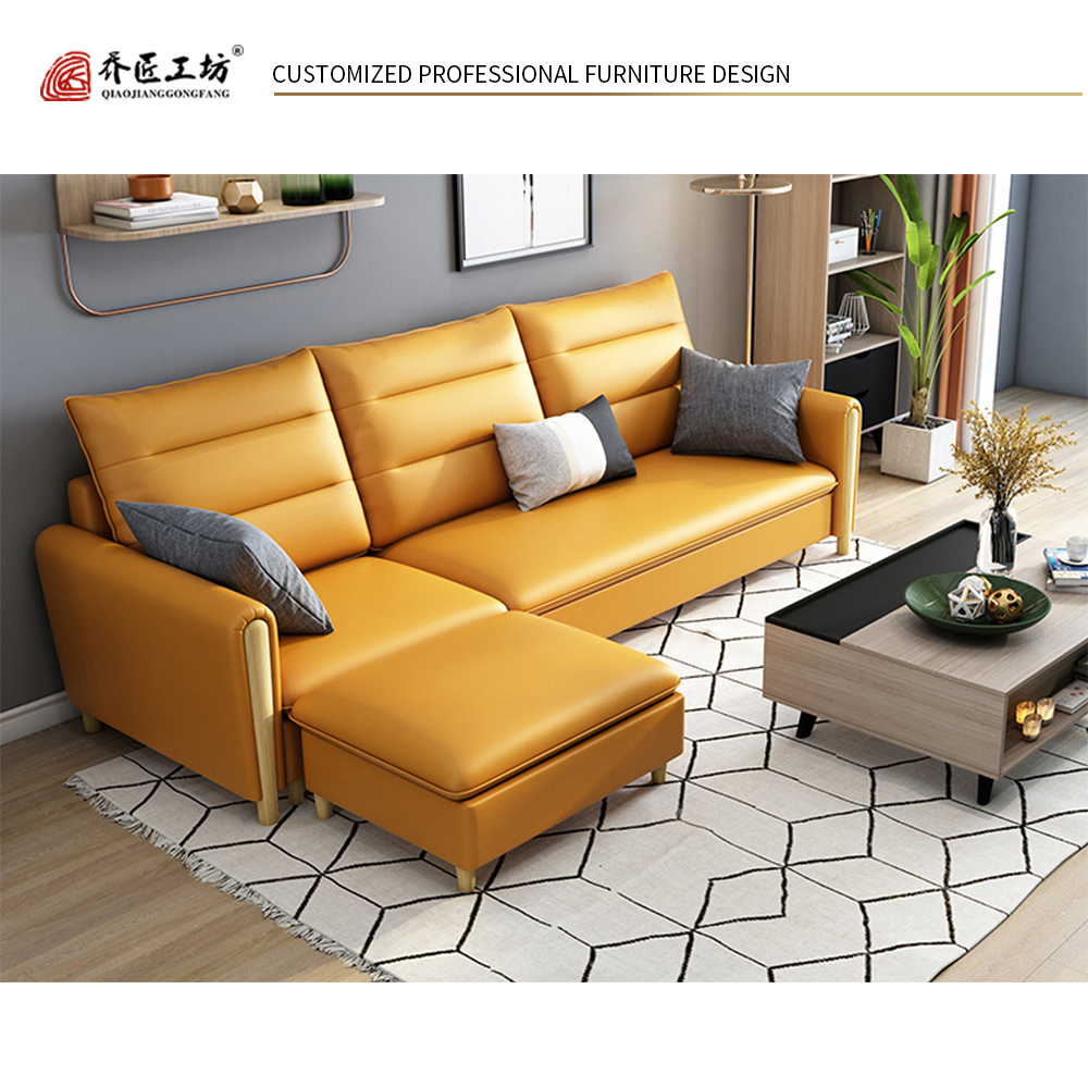 Hot Sale New Design Storage Nordic Home Furniture Single Leather Sofa Set