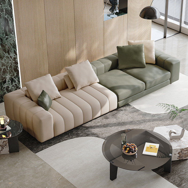 Italian Style Leather Sofa Velvet Couch Modular Luxury personality Soft Chaise Lounge Recliner Villa lobby Sofa chair