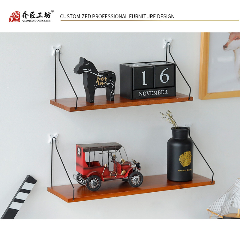 Customized Bed Folding Wooden Metal Frame Commodity Floating Wall Display Shelf