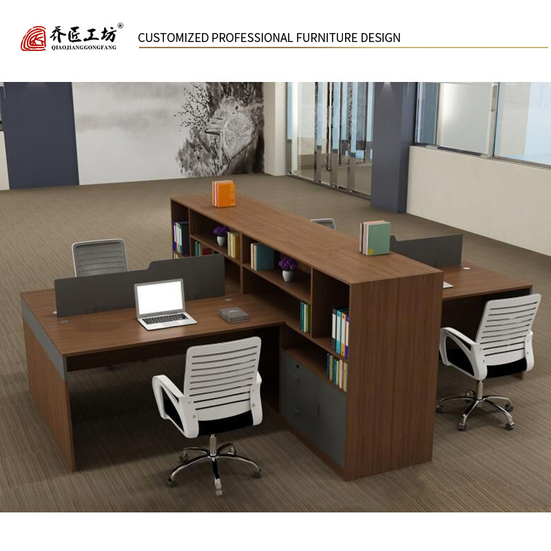 Commercial Furniture Cubicle Staff Table Modern Staff Office Workstation For 6 Person