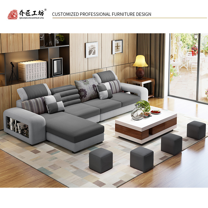 2019 New Design Sofa Cama L Shape Sofa Set Modern Couch Living Room Sofa With Ottoman