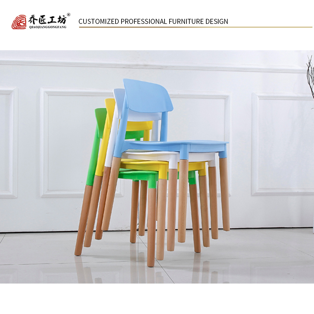 Italian Design PP Back Wooden Plastic chair Outdoor Plastic Chairs For Sale