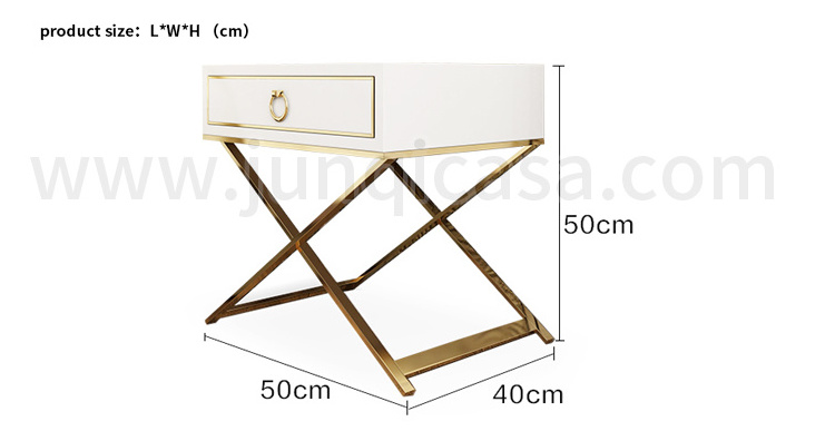 Modern 304 Stainless Steel Bedside Table Luxury Nightstand Gold Bedroom Hotel Nightstands