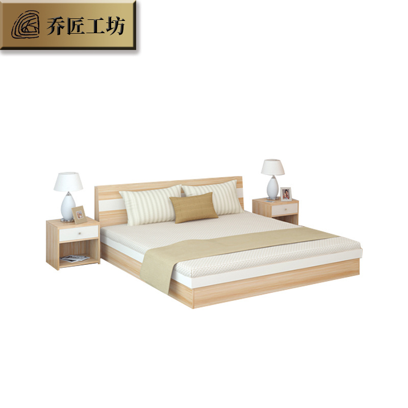 Wholesale Bedroom Furniture Mdf Double Bed Wooden Box Queen Bed