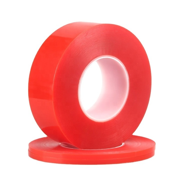 Cheap Clear Heavy Duty Strong Adhesive Wide Double Sided Red PET Polyester Acrylic Tape China Adhesive Tape