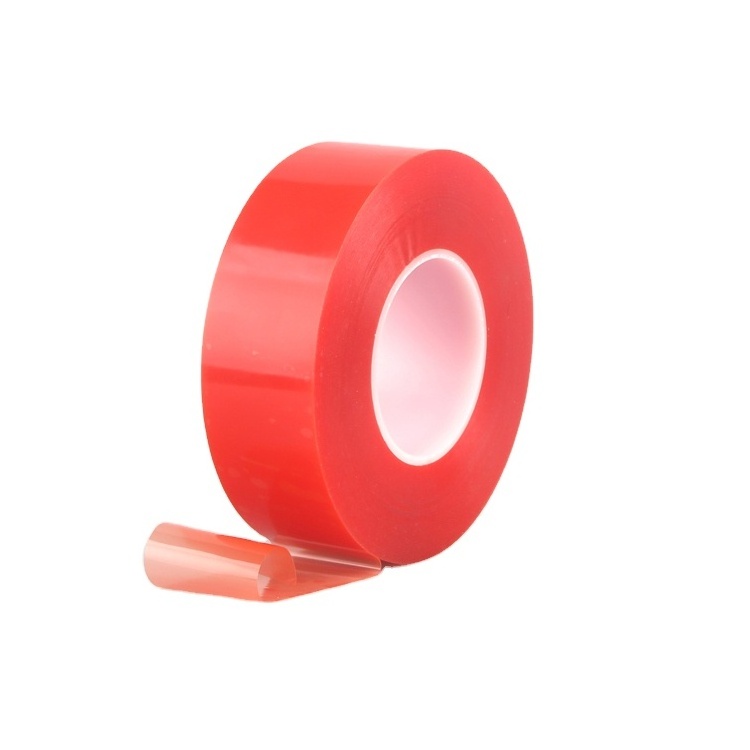 Cheap Clear Heavy Duty Strong Adhesive Wide Double Sided Red PET Polyester Acrylic Tape China Adhesive Tape