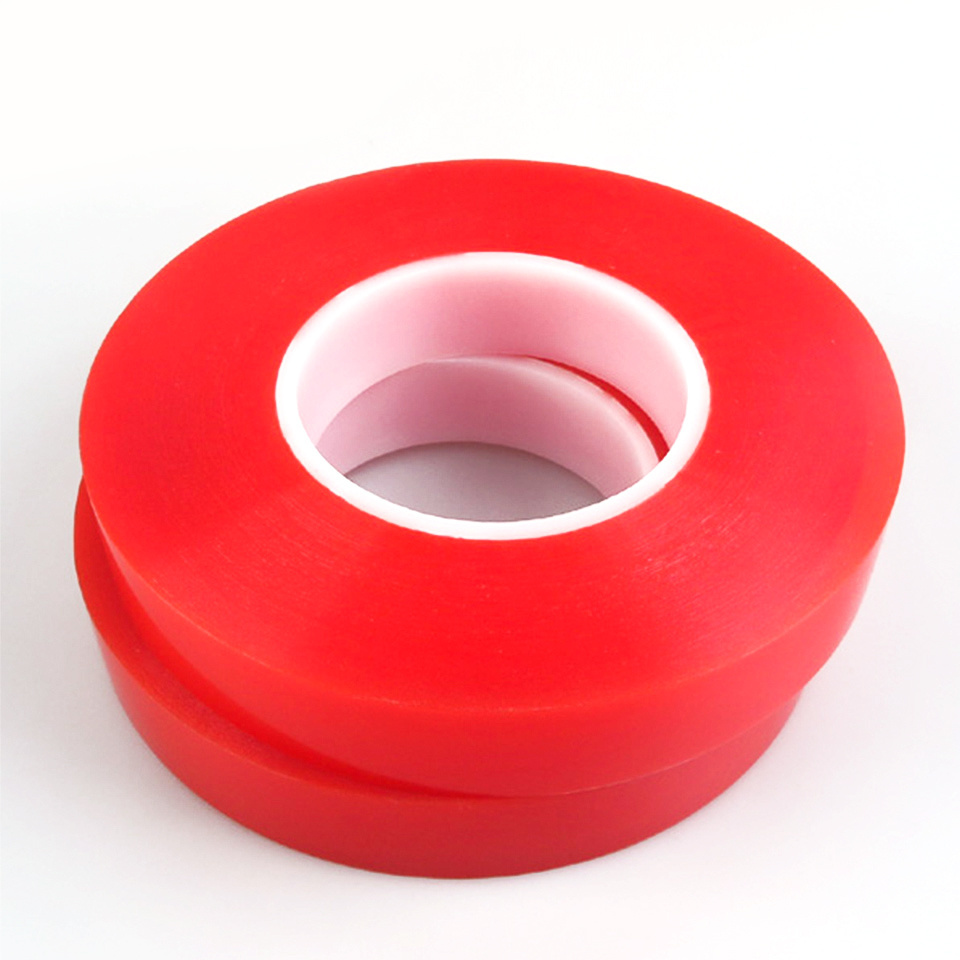 Cheap Clear Heavy Duty Strong Adhesive Wide Double Sided Red PET Polyester Acrylic Tape China Adhesive Tape