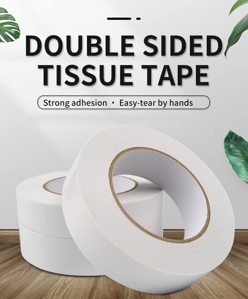 Cheap Solvent Based/Water Activated/ Hotmelt Based Adhesive Paper Double Sided Tissue Tape Non Woven Cotton Tape