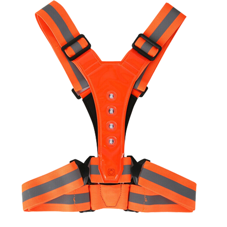 Wholesale Customized High Visibility Security Uniform Reflective Orange Safety Roadway Safety Clothing LED Vest