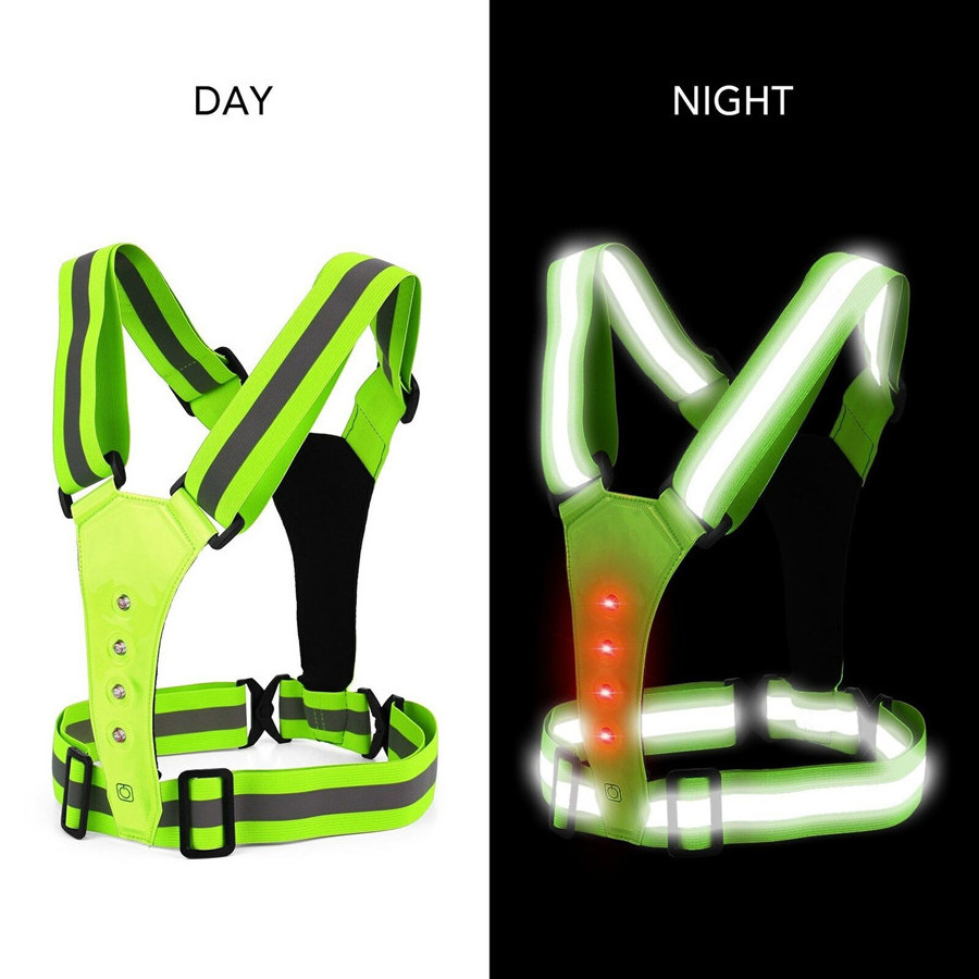 Child/Adult Bicycle Sport Work Safety Vests Light Signal High Visibility Running Reflective Flashing LED Safety Warning Vest