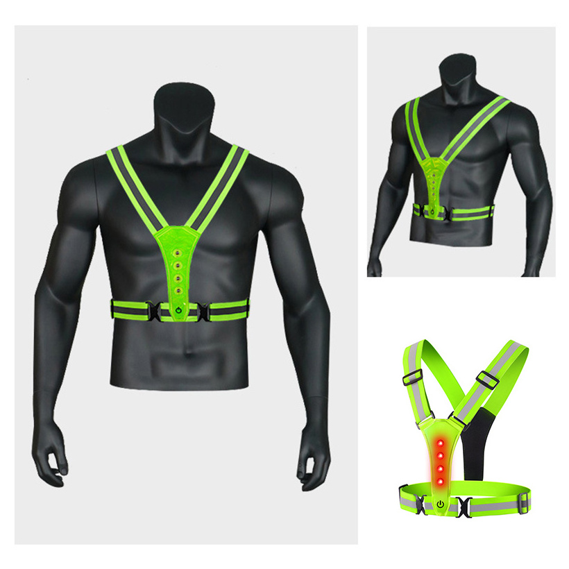 Running Reflective Gear Men/Women Light Up Vest for Biking Walking Running at Night LED Flashing Signal Lights Safety Vests