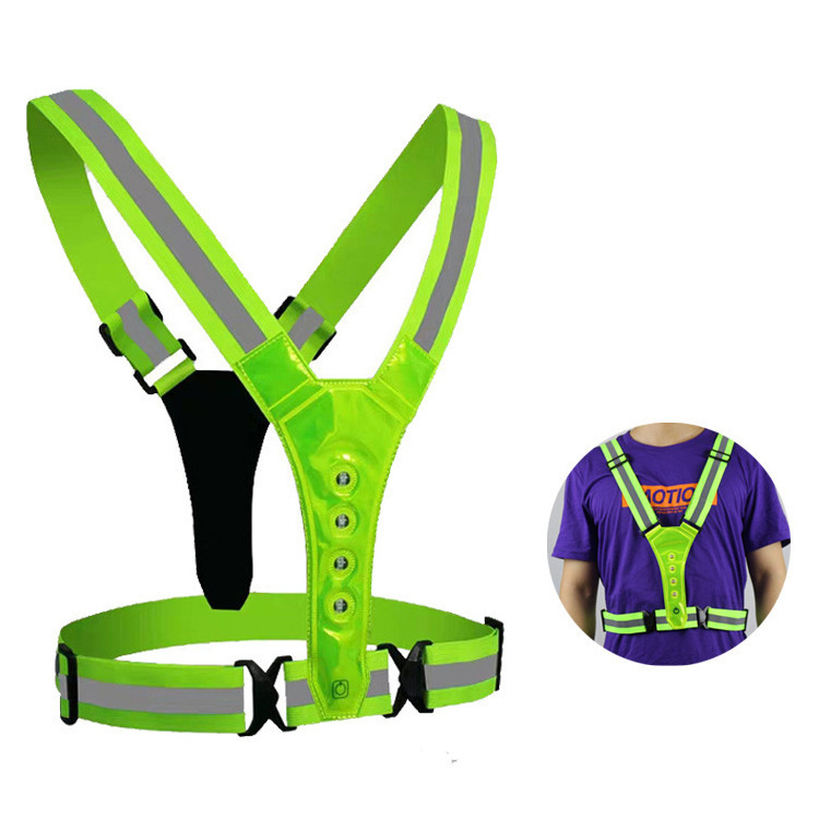 Adjustable Kids Reflective Running Bike Glow Chest Vest Belt Hi Vis USB Rechargeable Reflect Safety LED Cycling Security Vest