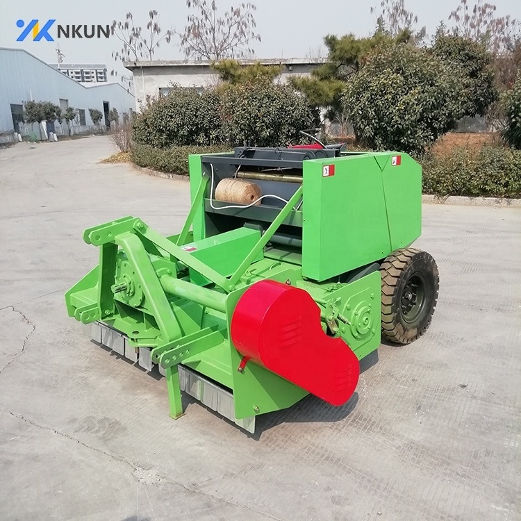 Agricultural small hay baler atv grass straw cutting chopper round baler for sale