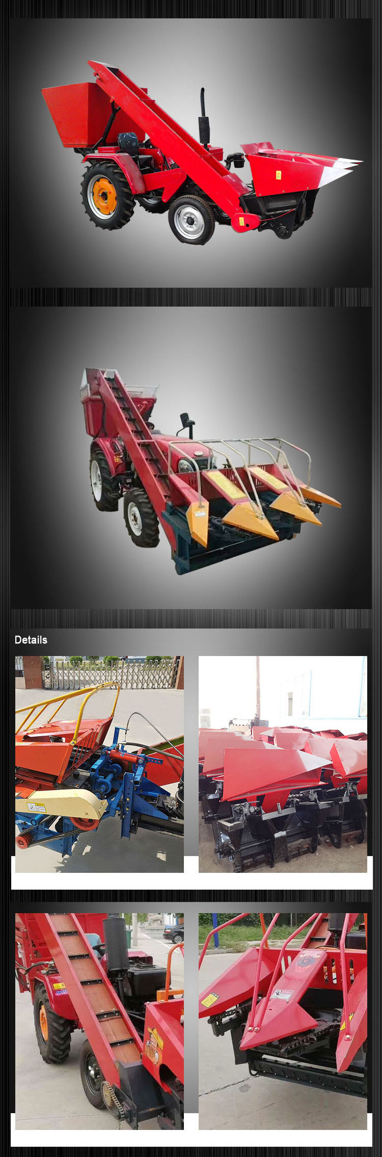 Tractor mounted corn maize harvester sweet corn harvester machine for corn cob harvest