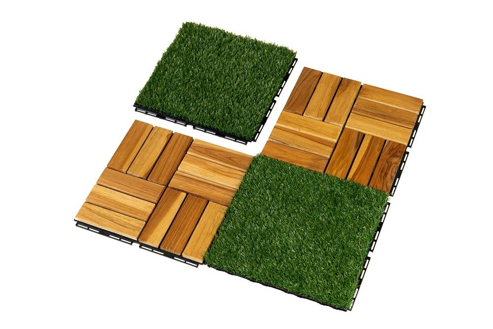 Teak Wood With Plastic Base For Deco Outdoor Patio And Floors Tiles Vietnam Floor Deck