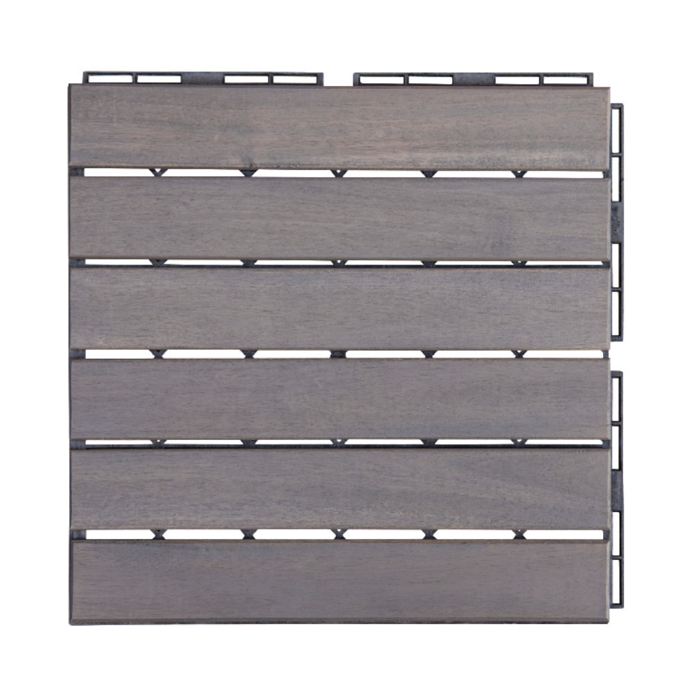 BeNK Cloudy  Wooden deck tiles Light Gray Acacia decking tiles from VietNam High Quality Outdoor furniture Garden wood deck tile