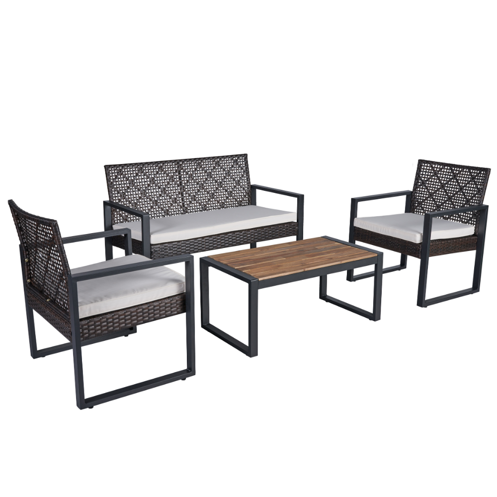 Wholesale 4-Piece Rattan Wicker Garden Furniture supplier in Viet Nam for Outdoor Indoor cheap price set