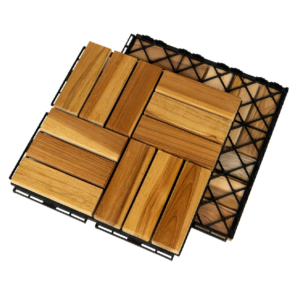 Teak Wood With Plastic Base For Deco Outdoor Patio And Floors Tiles Vietnam Floor Deck