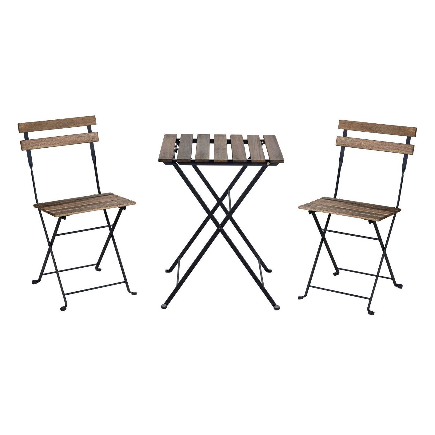 BeNK 3-pc Acacia Wooden Bistro Set for Garden Furniture/ Outdoor Furniture Coffee Table and Chair Set/ Foldable Wood Bistro Set