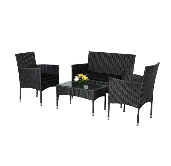 WS401 Made In Viet Nam Patio Sofa Set 4 Pcs Outdoor Furniture Set PE Rattan Wicker Cushion