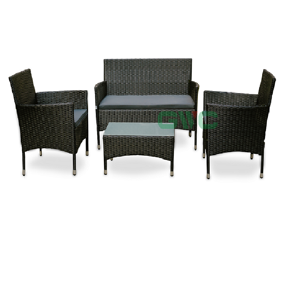 WS401 Made In Viet Nam Patio Sofa Set 4 Pcs Outdoor Furniture Set PE Rattan Wicker Cushion