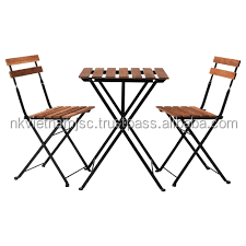 Outdoor Bistro Coffee Set: 1 Table, 2 Chairs Acacia tarno patio outdoor space balcony garden vietnam cheap price