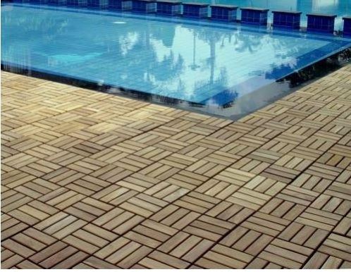 Balcony Teak Wooden Deck Tiles/ Vietnam Interlocking Teak Wood Floor Tiles for Outdoor Terrace Poolside Sidewalk Garden