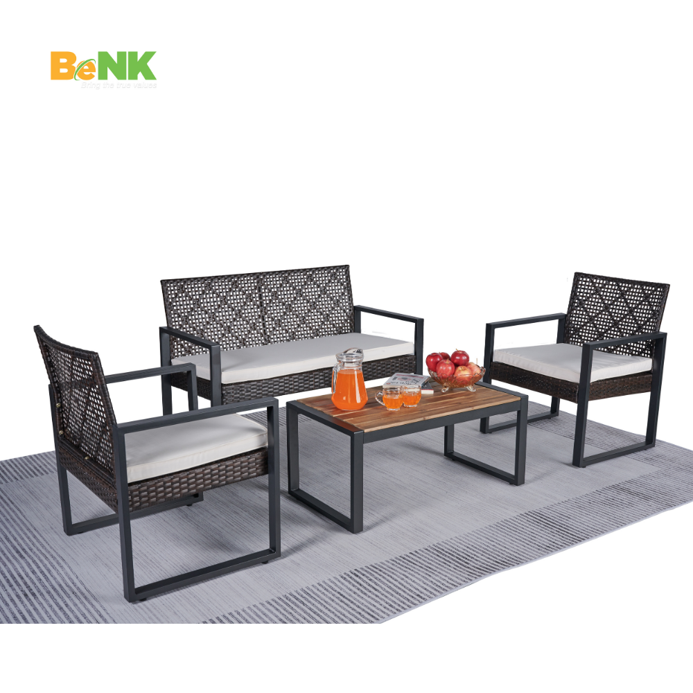 Wholesale 4-Piece Rattan Wicker Garden Furniture supplier in Viet Nam for Outdoor Indoor cheap price set