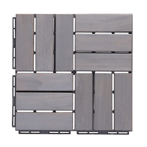 BeNK Cloudy  Wooden deck tiles Light Gray Acacia decking tiles from VietNam High Quality Outdoor furniture Garden wood deck tile