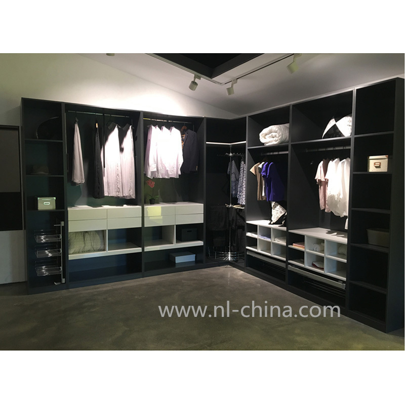 super September new designs Model Furniture Bedroom Open Closet Design Lacquer Corner wardrobe