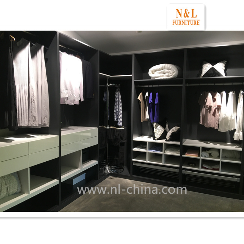 super September new designs Model Furniture Bedroom Open Closet Design Lacquer Corner wardrobe