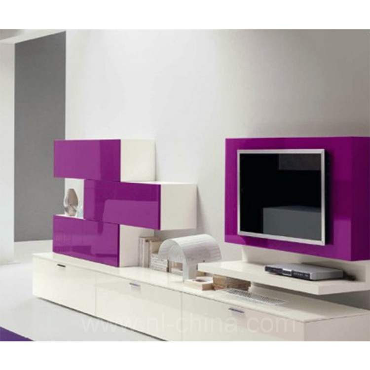 Modern Style purple color mdf high gloss lacquer kitchen cabinet