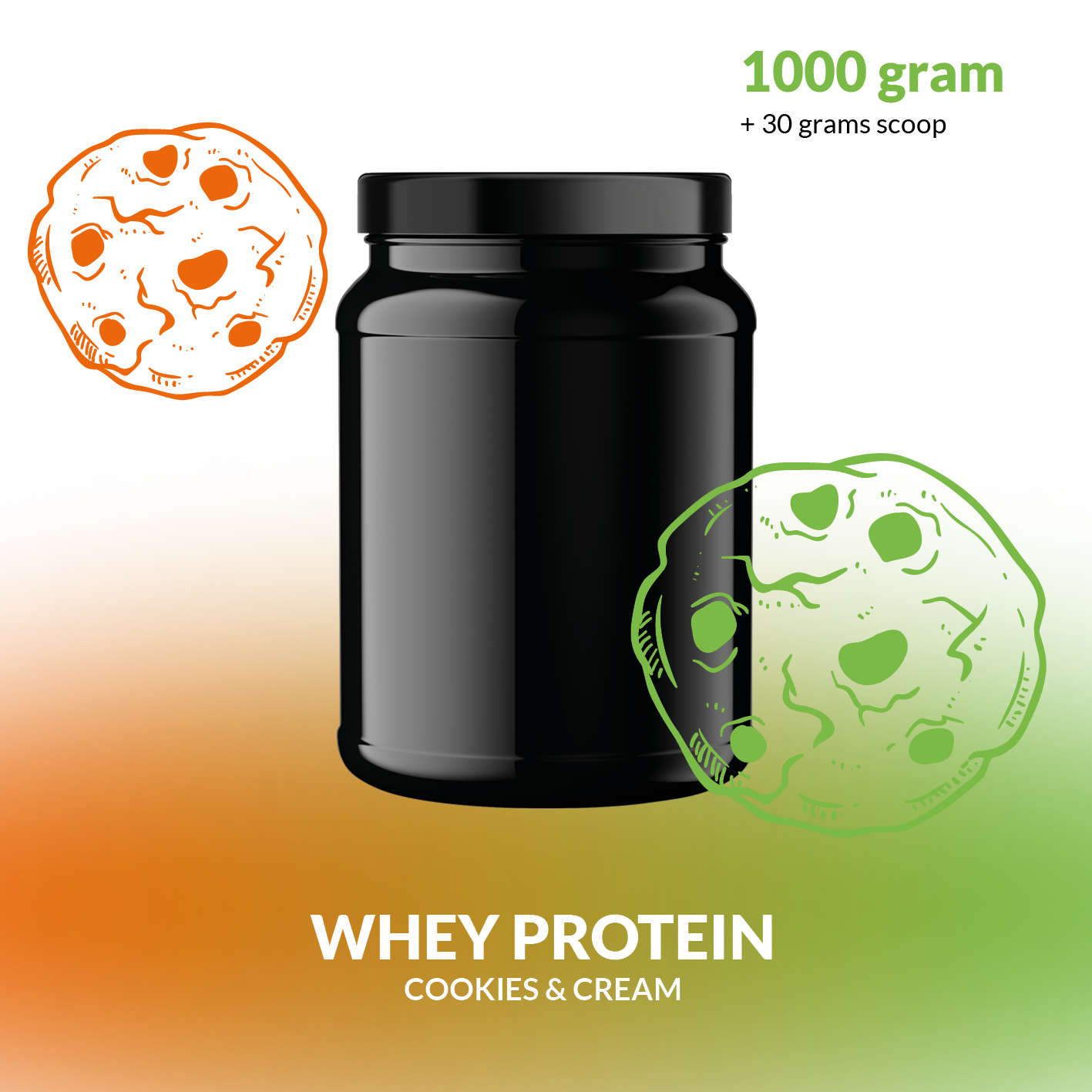 Wholesale health Care supplement Whey Protein 1000g Cookies and Cream