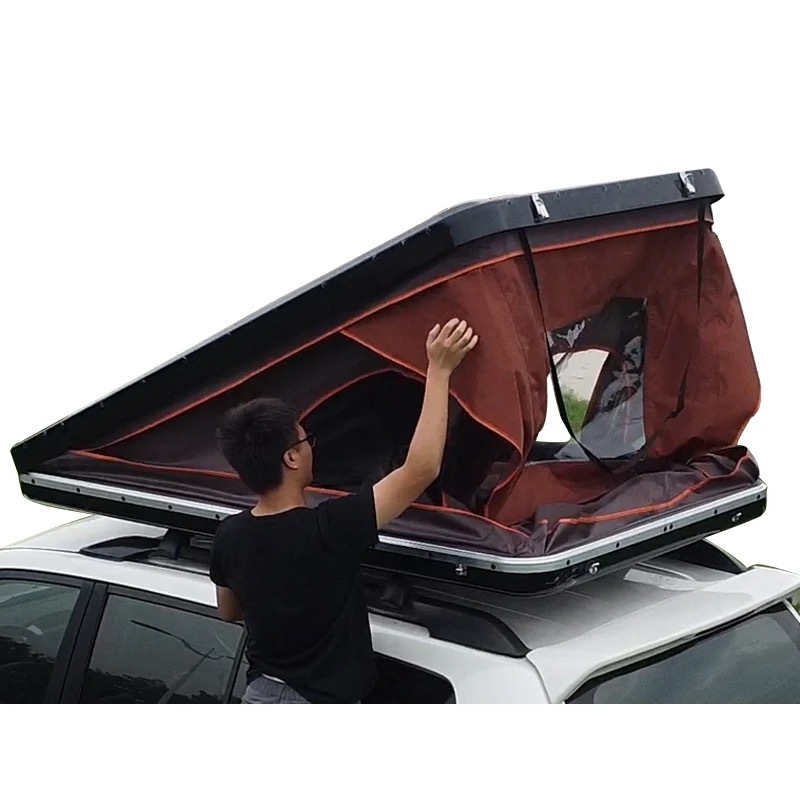 Cheap quality outdoor Canvas camping box ABS automatic hard shell roof top car rooftop tent for sale.