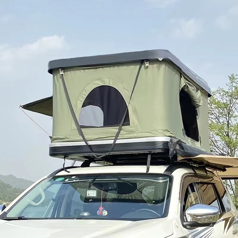 Camping Waterproof Triangular Tent Box Rooftop Aluminum Hard Shell Car Roof Top Tent With Roof Rack