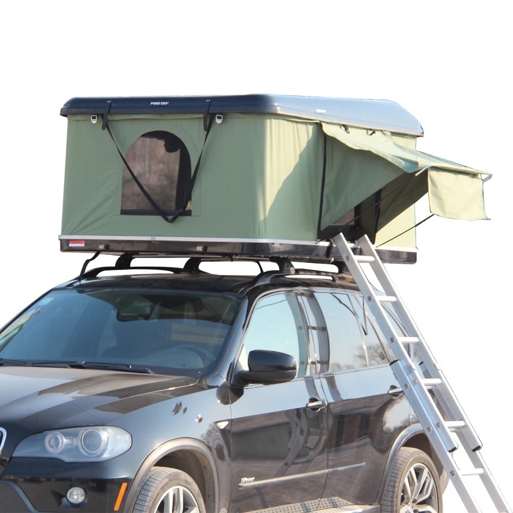 Best quality outdoor Canvas camping box ABS automatic hard shell roof top car rooftop tent for sale.