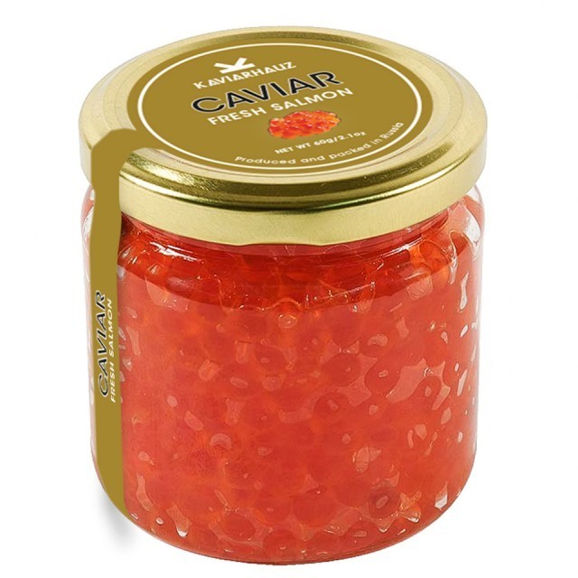 orange caviar ready to eat capelin fish roe