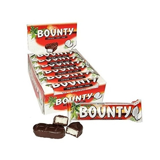 Bounty Coconut Milk Chocolate Bars Bulk Box, 24 Bars of 57g