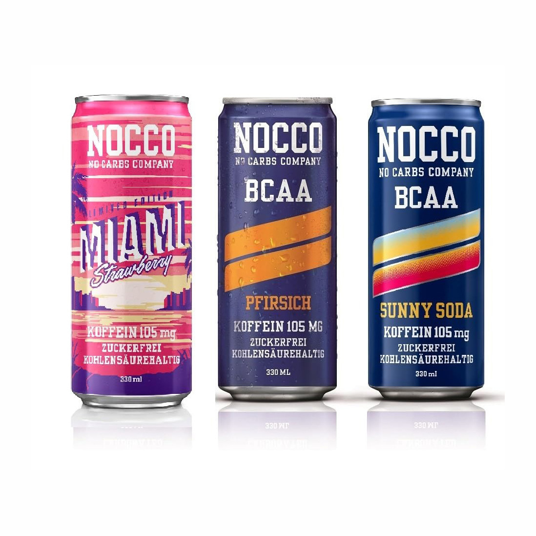 NOCCO BCAA Energy Drink 24 Pack Juicy Razz & Juicy Breeze - 12 Count (Pack of 24) - 180-200mg of Caffeine Sugar Free Energy Drin