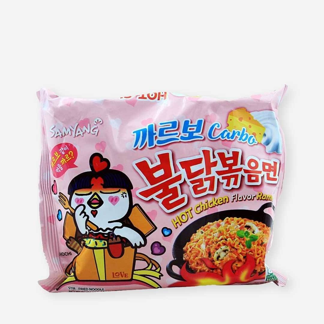 Samyang Spicy Chicken Noodle Carbonara Flavor Ramen, 4.58 oz, 5 Pack , Korean Instant Noodles.