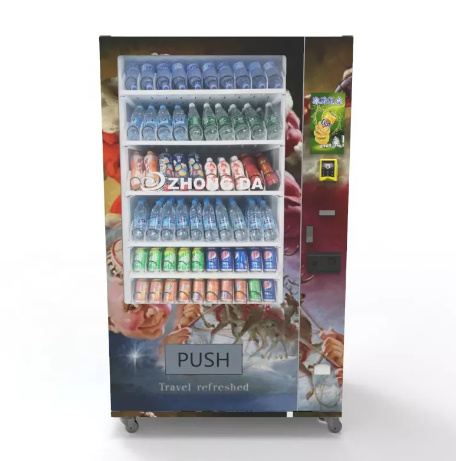 Large Capacity OEM/ODM Candy Drink Vending Machine With Card Reader Bill Coin Acceptor