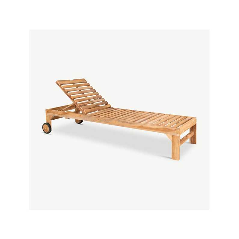 Low Cost High Grade Provide Lumbar Support Comfortable Seat Folding Akosia Natural Teak Luxury Sun Loungers