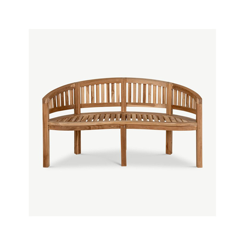 Low Cost Great Quality Teak Cabo Outdoor Natural Water Insects Resistance Garden Curved Wooden Park Bench