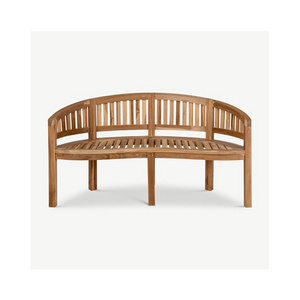 Low Cost High Quality Natural Teak Cabo Outdoor Water Insects Resistance Garden Curved Heavy Wooden Bench