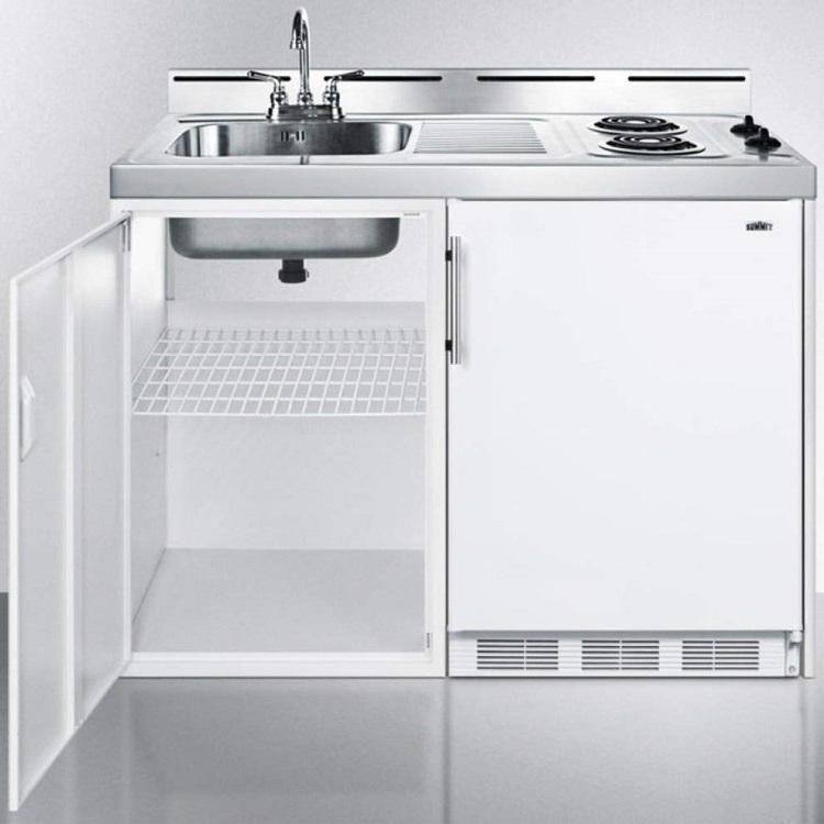 Deluxe Combination C48EL Kitchen Cabinets All in One Unit (WHITE) with 120V coil burners