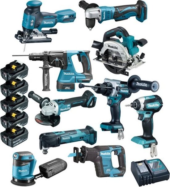 NOW 18V 5.0Ah DLX1036TJ1 10-Piece Accu Combiset power tools