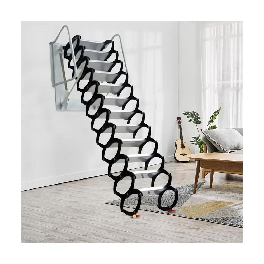 Folding Attic Ladder Loft Folding Extension Compact Aluminum Attic Ladder Telescopic Loft Ladder