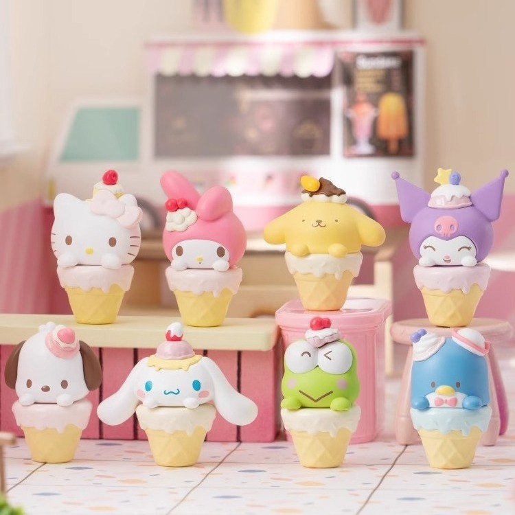 TOPTOY Sanrio MINI Sweet Cone Christmas Decorations 2023 Kuromi Anime Action Figure Blind Box Toys Gift Set